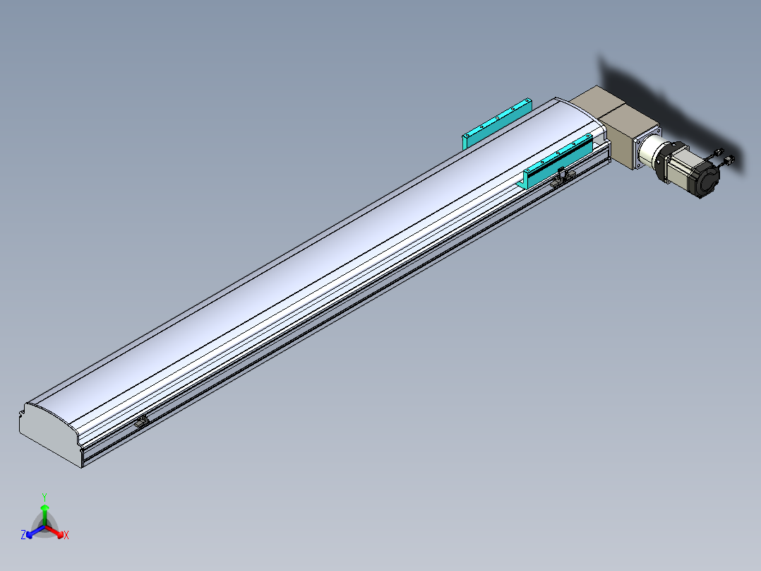 同步带滑台-半封闭B22-L100-C-S1450-R-P75-D3-N5正等轴测图