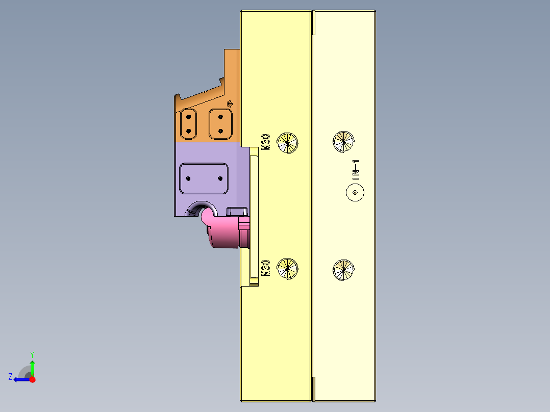 4555-DCI 内滑块+扣机右视图