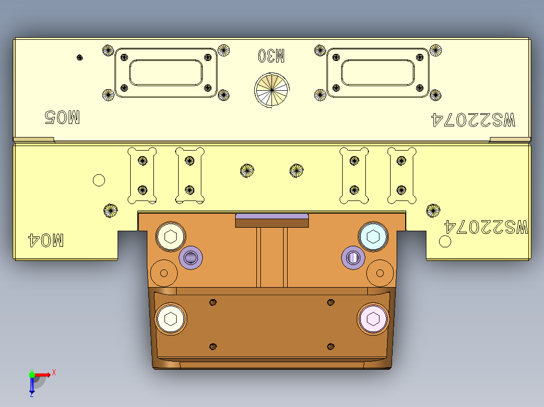 4555-DCI 内滑块+扣机俯视图