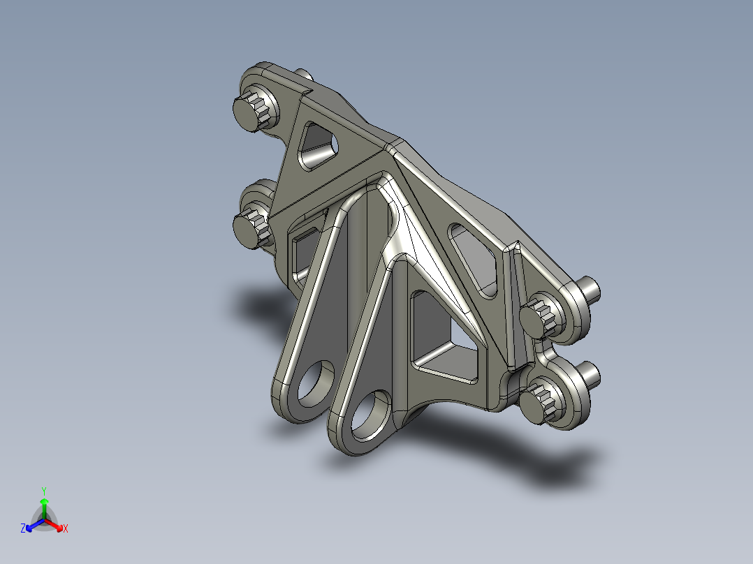 GE喷气发动机支架2正等轴测图