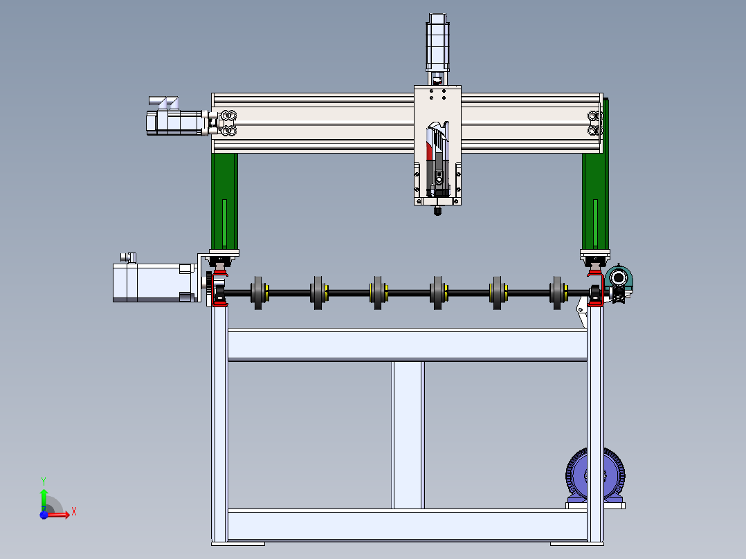 马赛克玻璃切割机三维模型设计前视图
