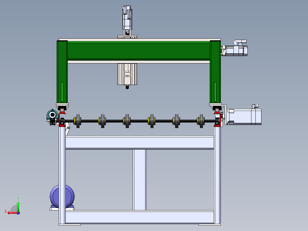 马赛克玻璃切割机三维模型设计后视图