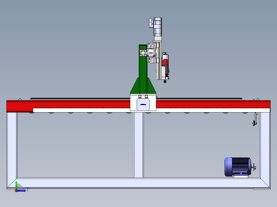 马赛克玻璃切割机三维模型设计左视图