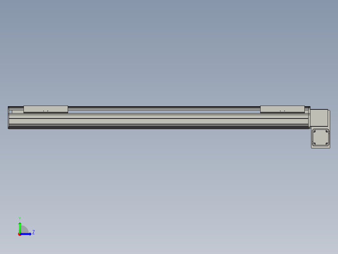 直线模组LHB21-L40-S1200-RD设计图纸左视图