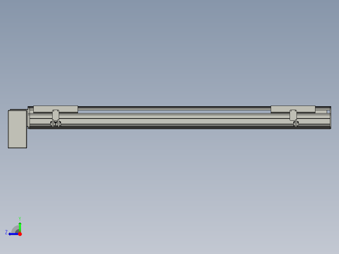 直线模组LHB21-L40-S1200-RD设计图纸右视图