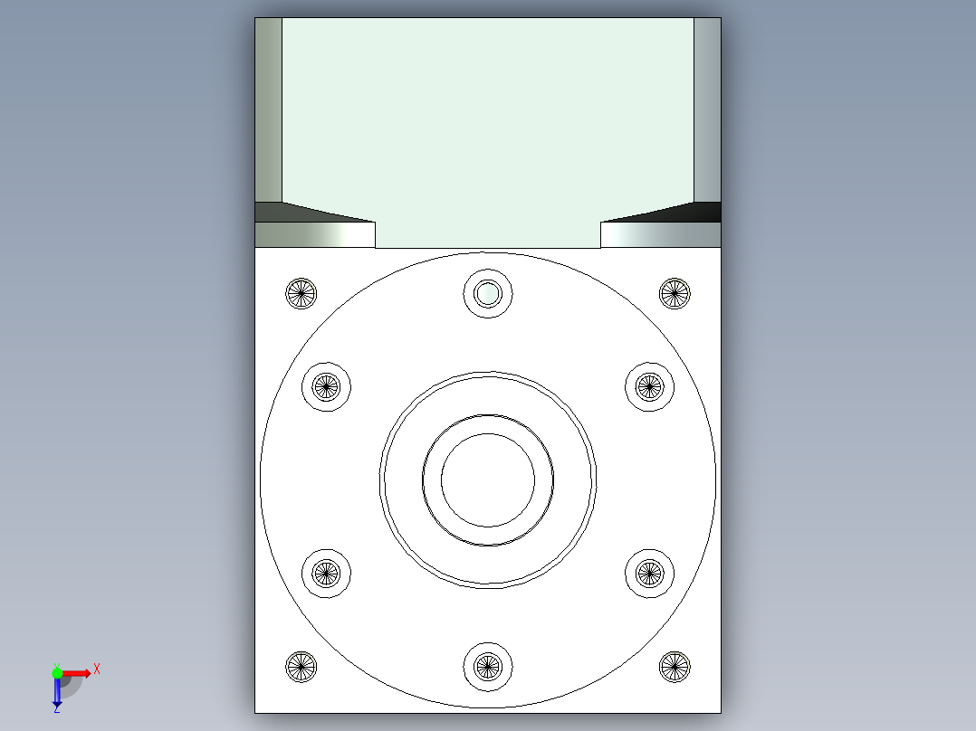 换向器PW90双轴-1 19-70-90-M6.stp俯视图