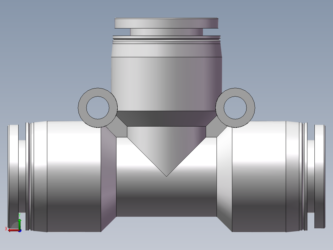 气动接头-T型三通APE12(12厘)后视图