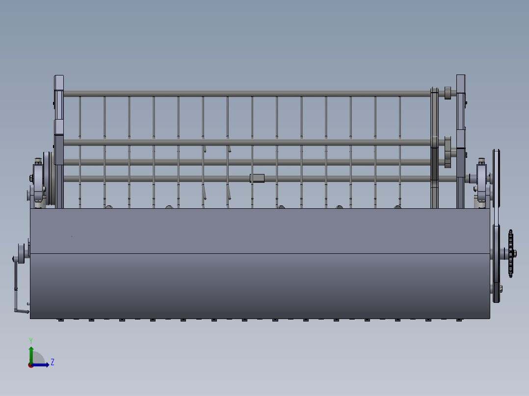 收割机割台装配SW三维图+CAD图纸左视图