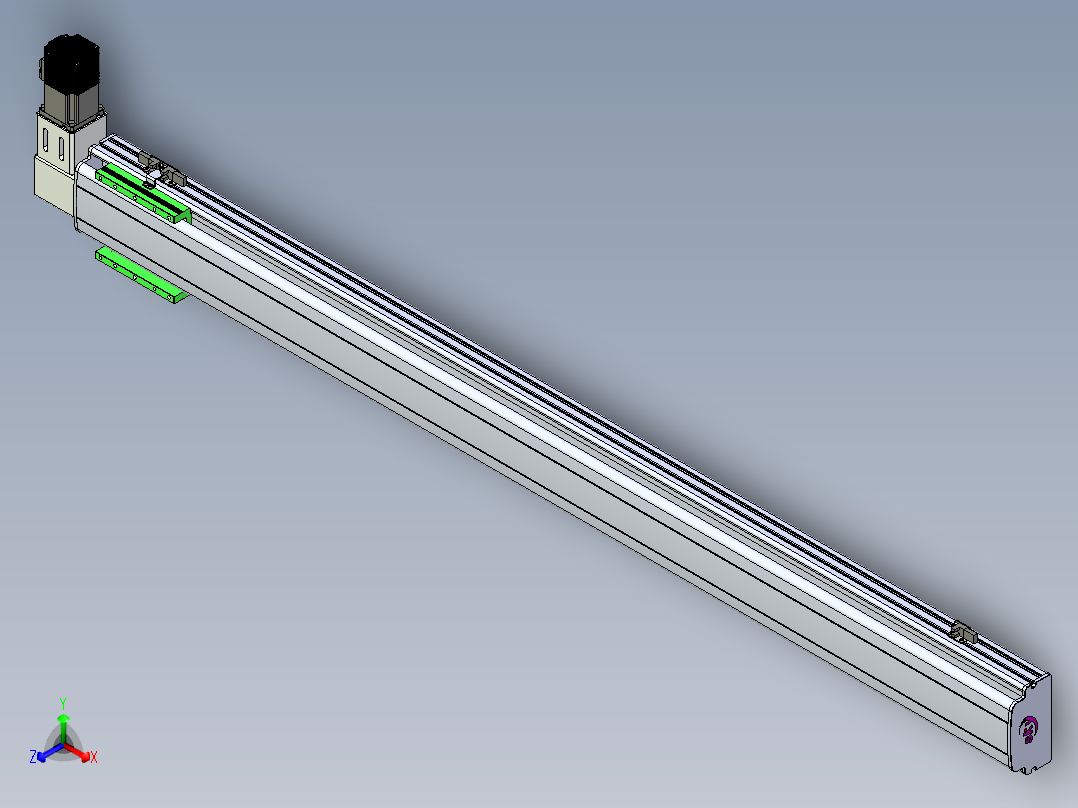 同步带滑台-半封闭B13-L90-S1400-R-P40-D3正等轴测图