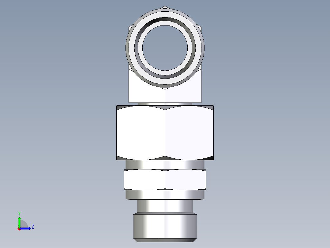 卡套式工业通用硬管接头EO_Assembled_adjustable_standpipe_branch_tee_EVT18LROMD71左视图