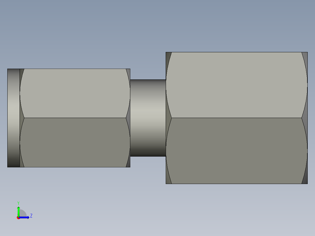 卡套式工业通用硬管接头4-4_gbu-s左视图