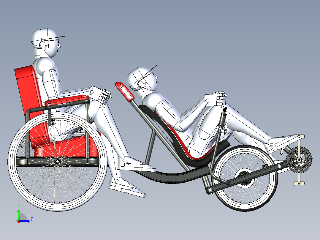 卧式人力车--x_t左视图
