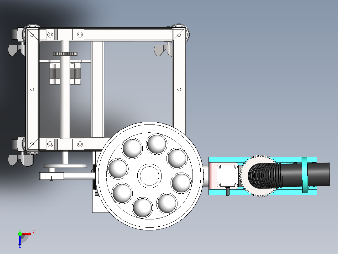 网球发球机设计（2）俯视图