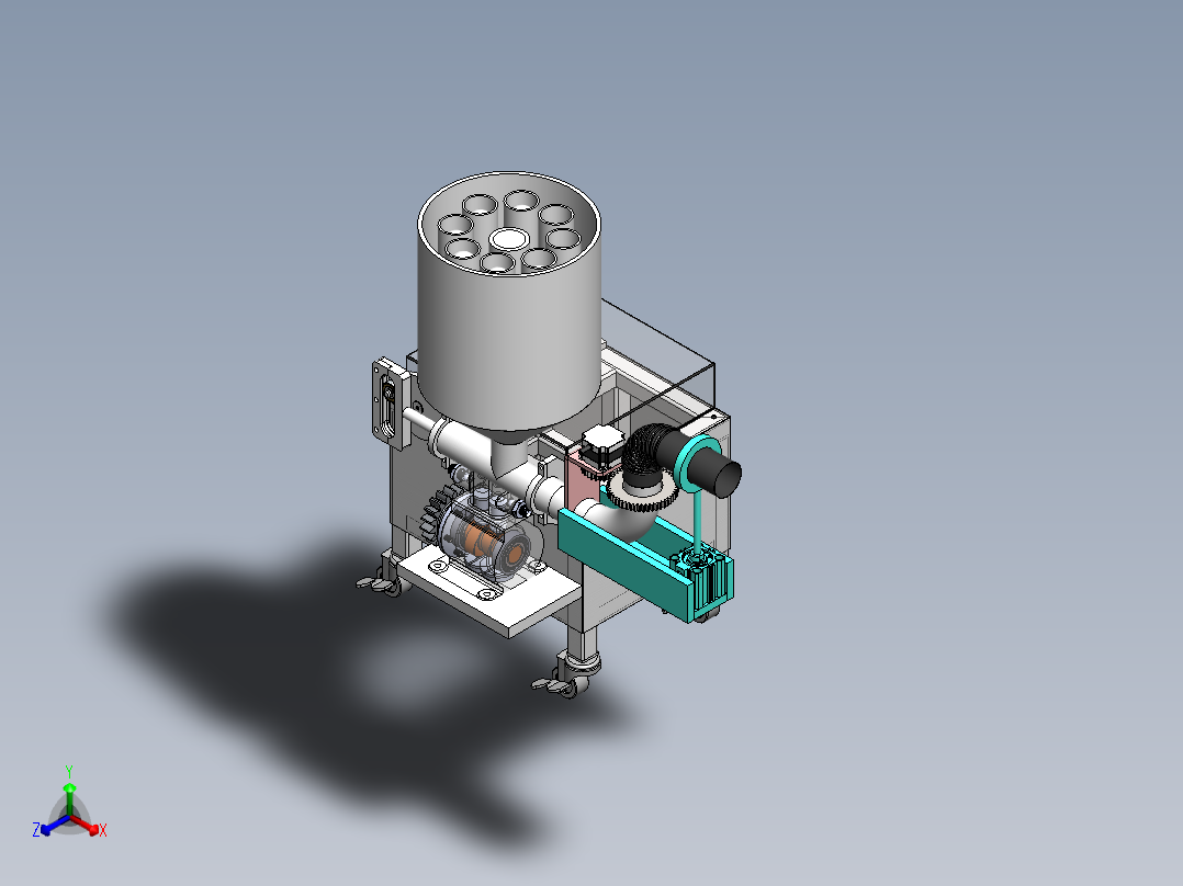 网球发球机设计（2）正等轴测图