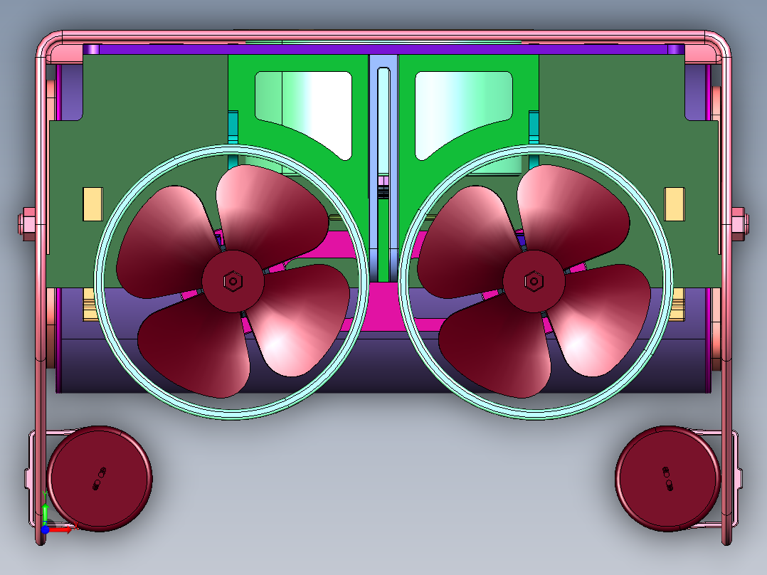 小型遥控水中机器人前视图