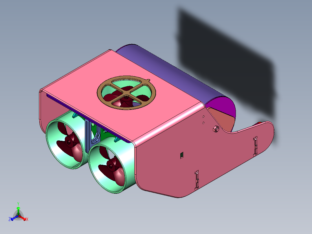 小型遥控水中机器人正等轴测图