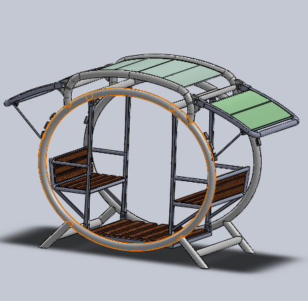 Swing户外四人休闲摇椅3D数模图纸 Solidworks设计