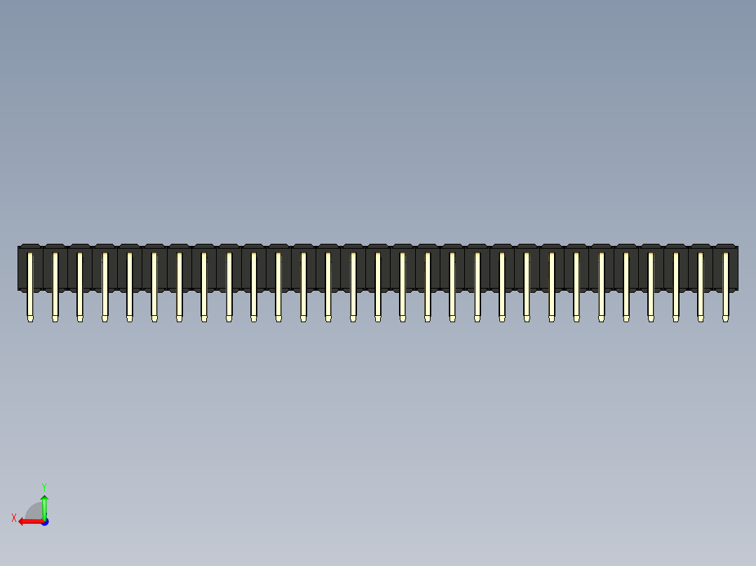 彩色公排针 100mil 2.54mm 系列-DS1022_black_2x29p_100mil_TypeD_rev1.0后视图