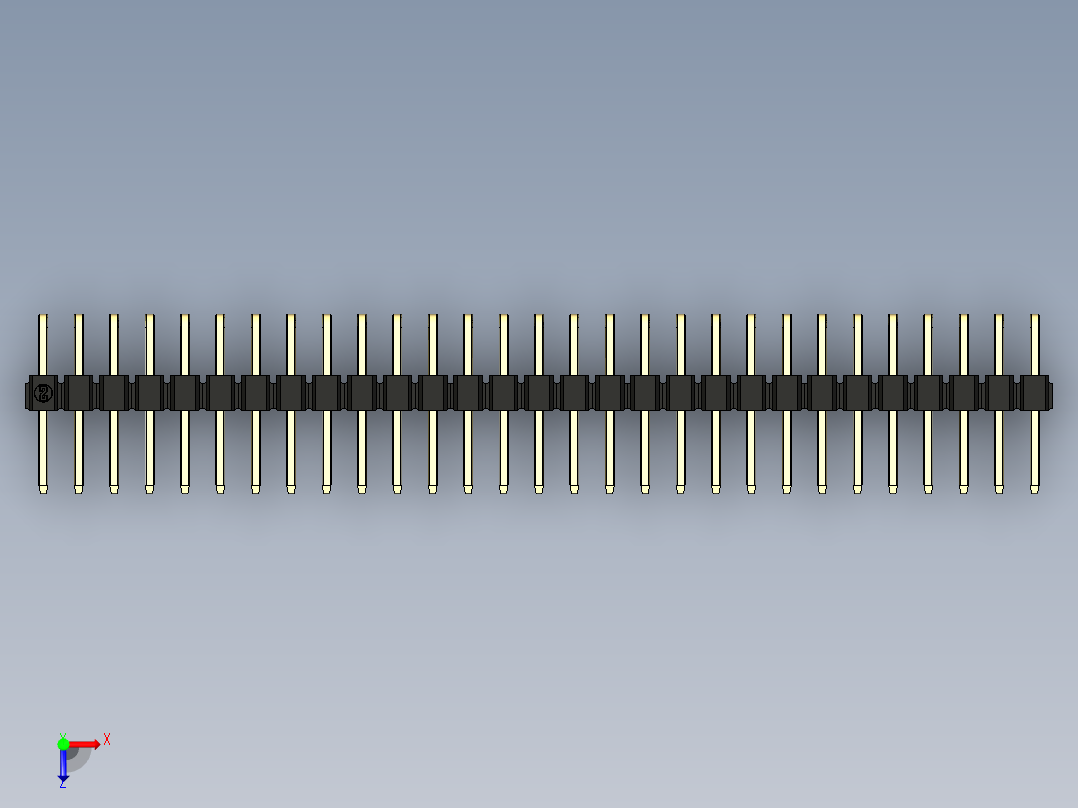 彩色公排针 100mil 2.54mm 系列-DS1022_black_2x29p_100mil_TypeD_rev1.0俯视图