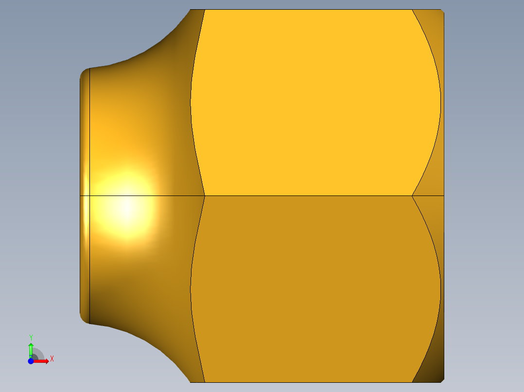 扩口式工业通用硬管接头Short Forged Nut 14FSX-5前视图