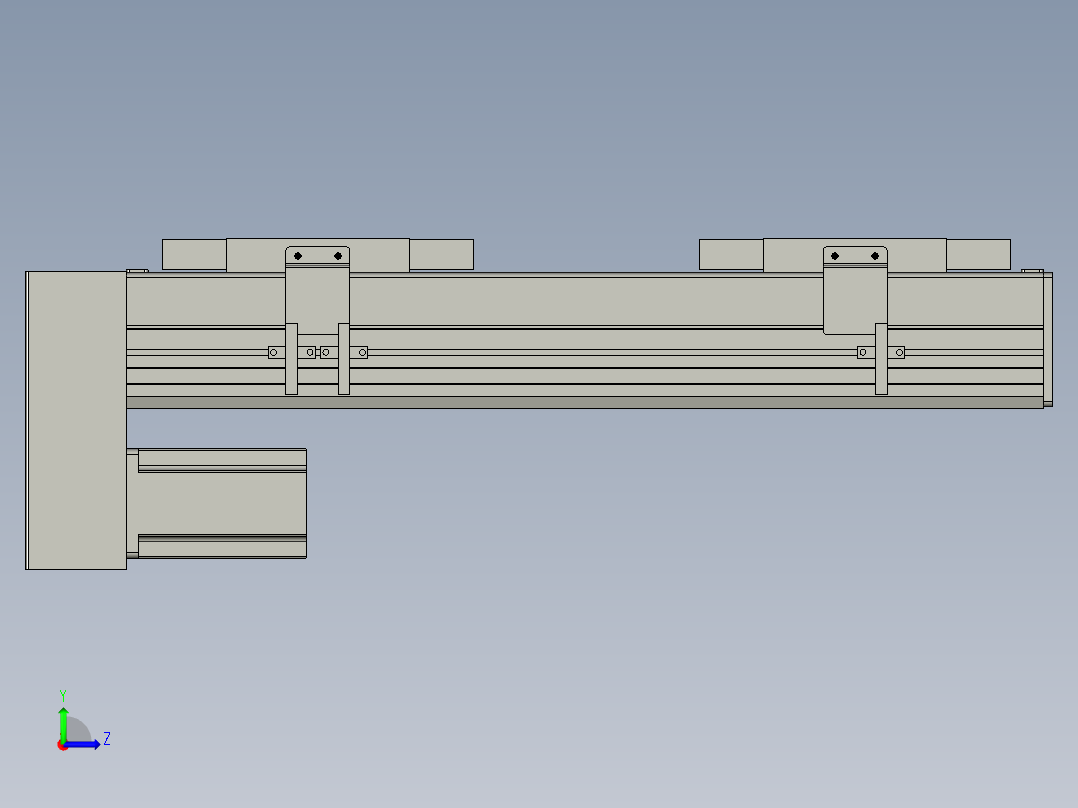 直线模组WG-LHC12-S250-D设计图纸左视图