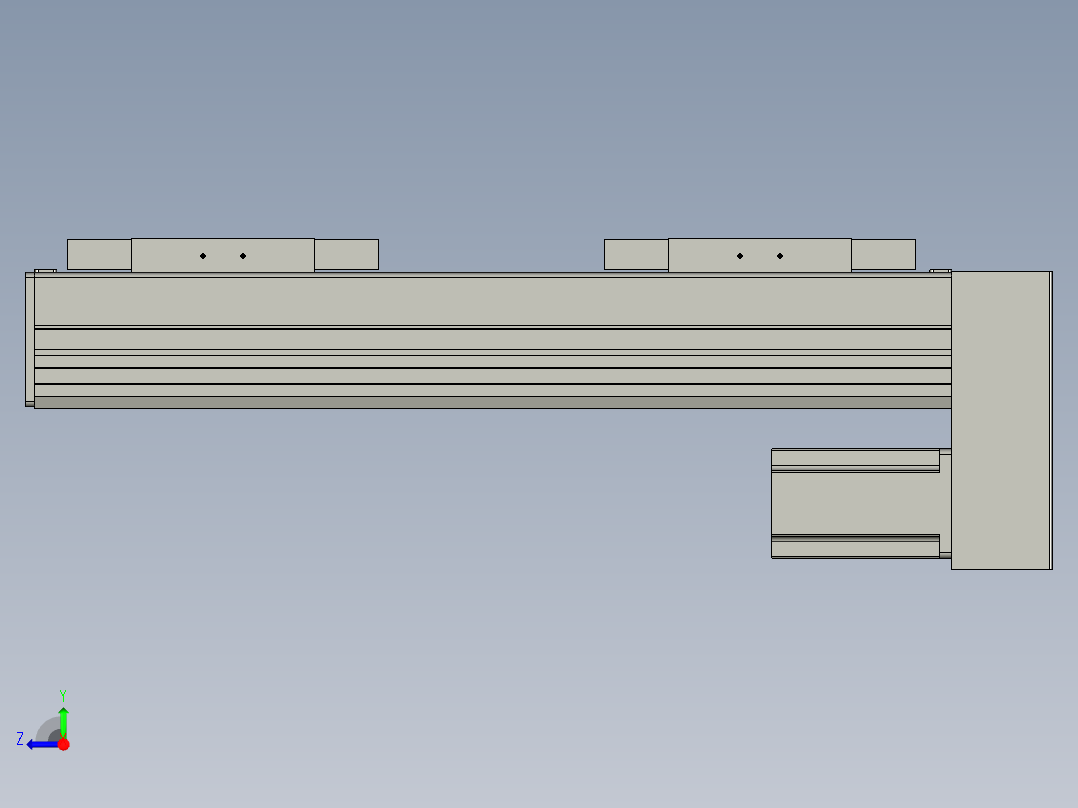 直线模组WG-LHC12-S250-D设计图纸右视图