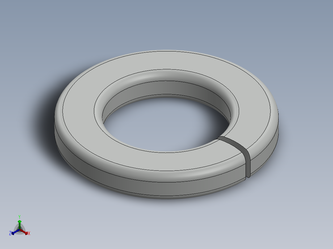 紧固件-0.3750 Split Washer正等轴测图