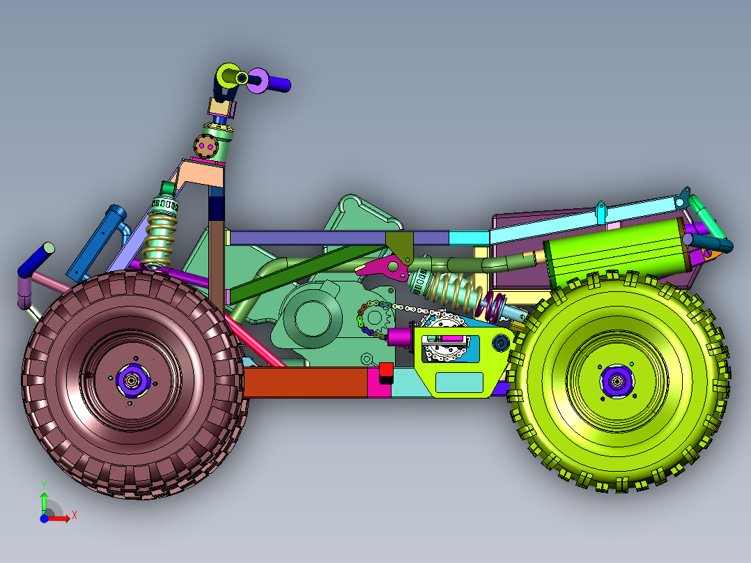 全地形四轮越野摩托车前视图