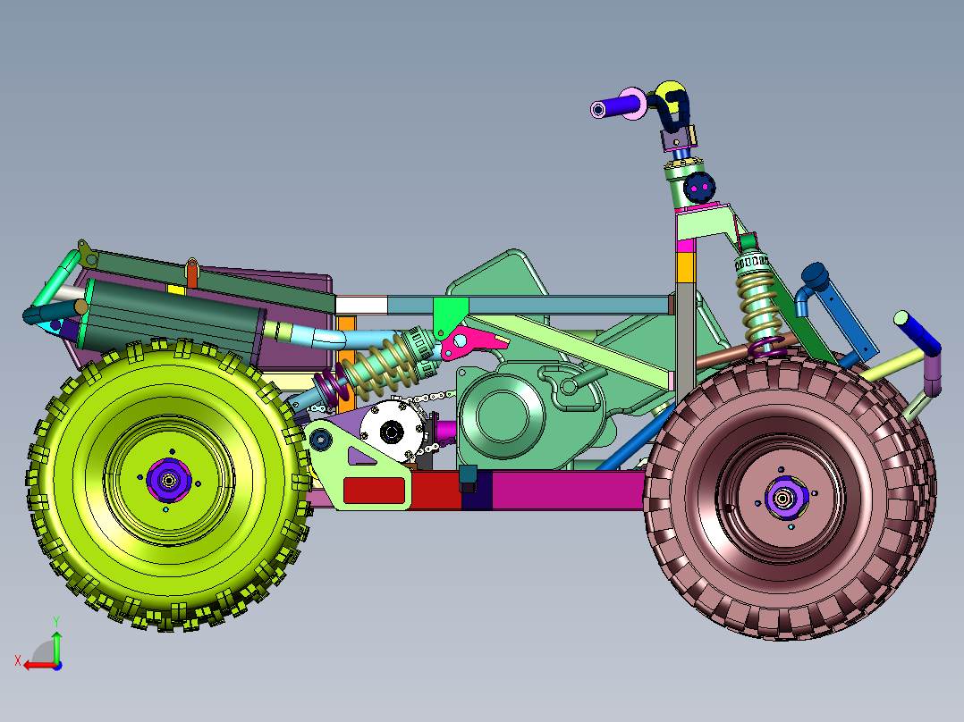 全地形四轮越野摩托车后视图