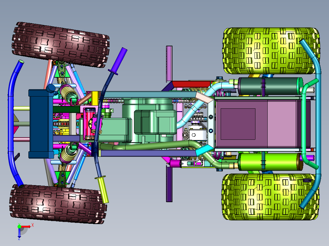 全地形四轮越野摩托车俯视图