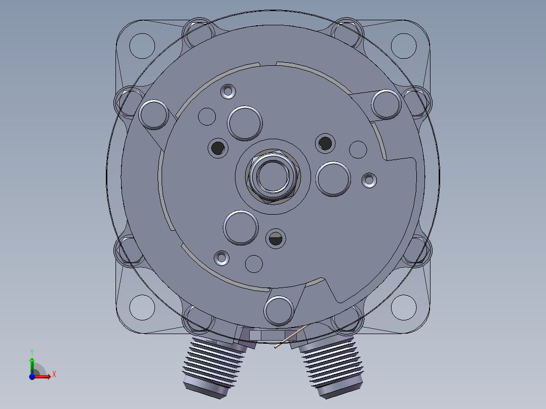 汽车空调压缩机sw18可编辑前视图