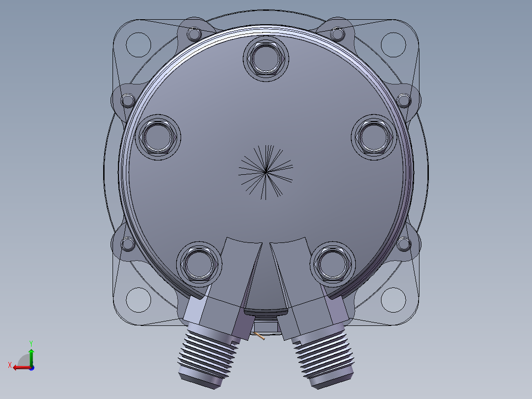 汽车空调压缩机sw18可编辑后视图