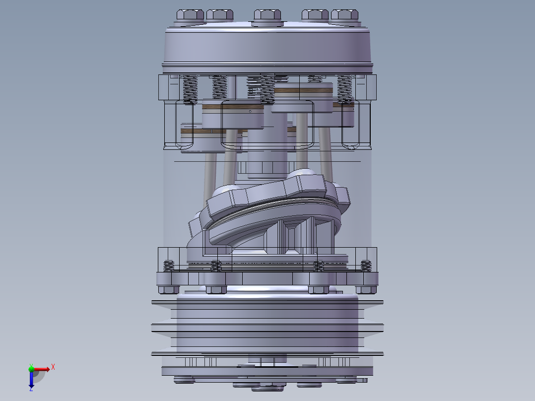 汽车空调压缩机sw18可编辑俯视图