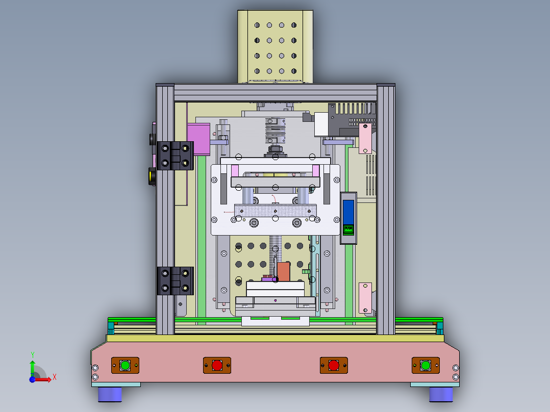 桌上型三工位热熔机（sw08+工程图+bom）前视图
