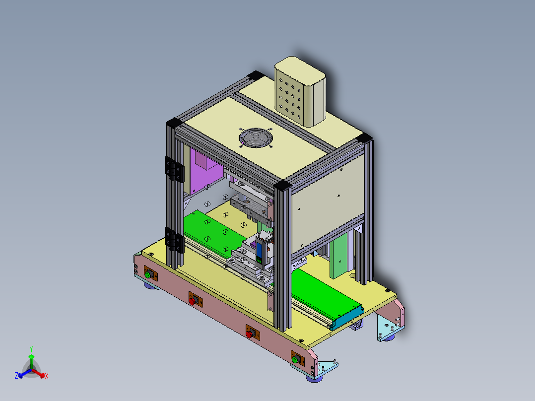桌上型三工位热熔机（sw08+工程图+bom）正等轴测图