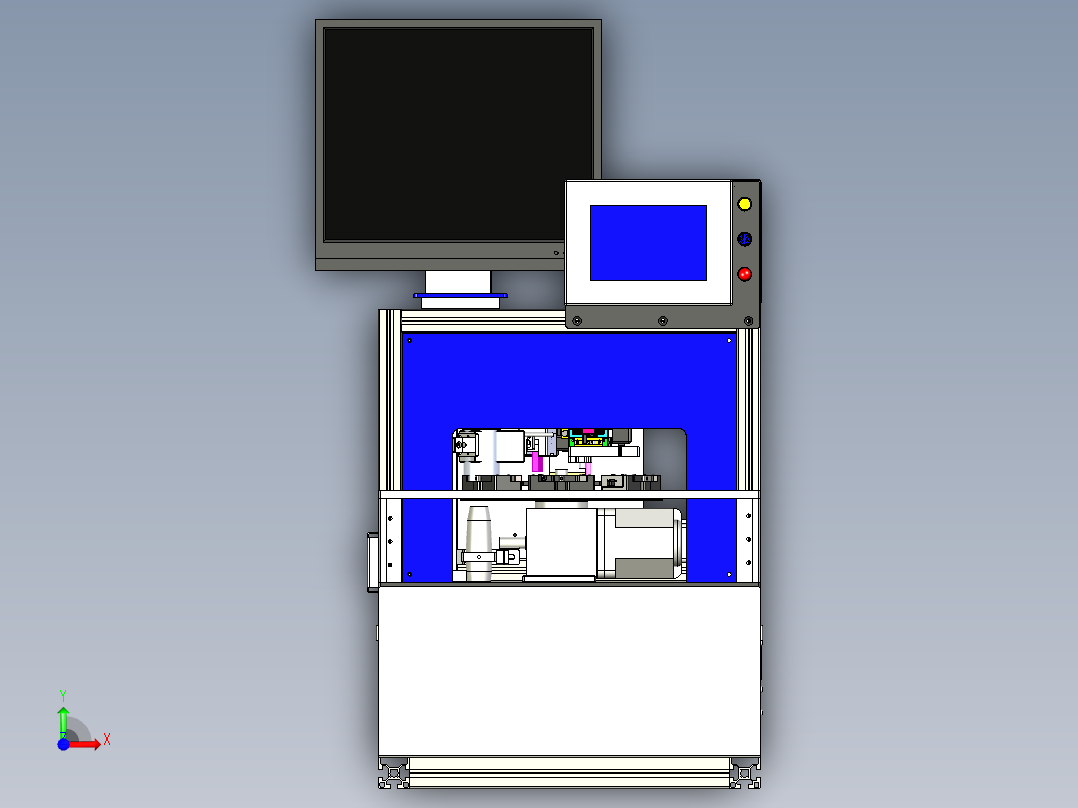 线路板测试设备3D模型前视图
