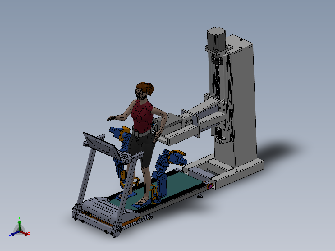 基于SW平板运动的外骨骼式下肢康复<span style='color: red'>机器人</span>（重力减重系统）设计（含三维图及CAD图纸）