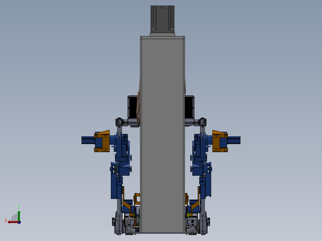 基于SW平板运动的外骨骼式下肢康复机器人（重力减重系统）设计（含三维图及CAD图纸）后视图