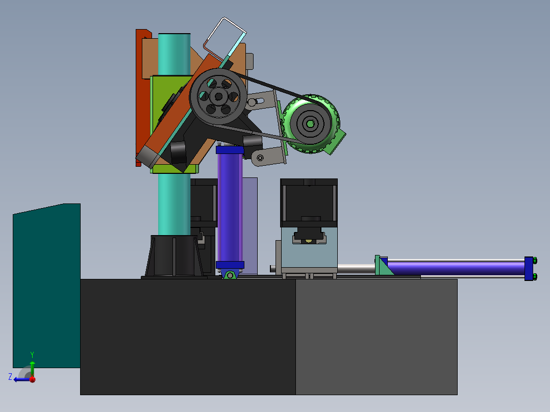锯床模型右视图