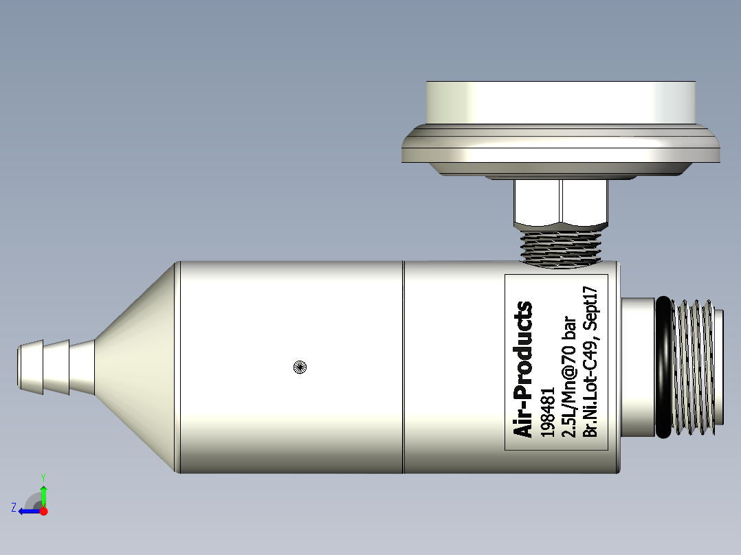 空气产品198481固定流量调节器右视图
