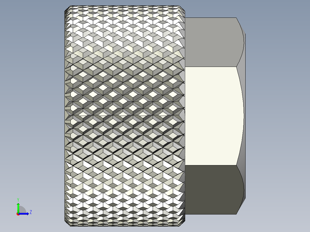 滚花螺母-M3 Knurled Nut左视图