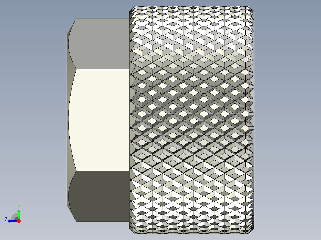 滚花螺母-M3 Knurled Nut右视图