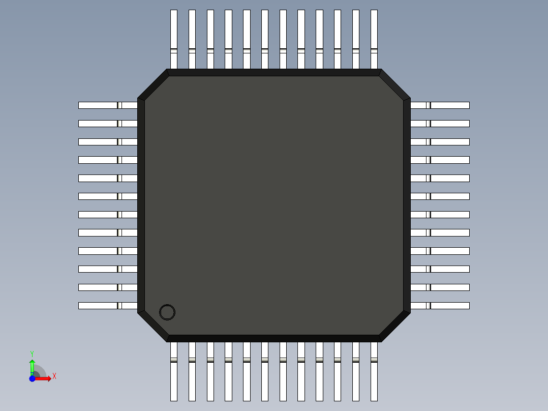 元器件3D封装QFP48_FPT-48P-M16157前视图