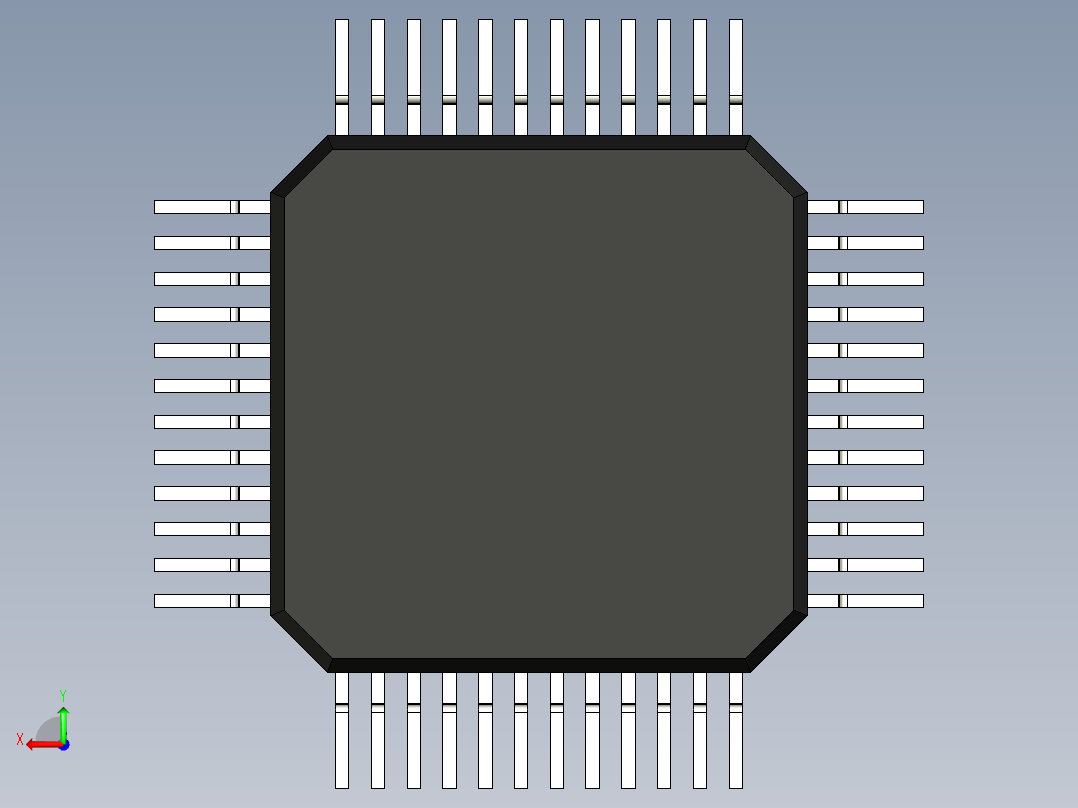 元器件3D封装QFP48_FPT-48P-M16157后视图