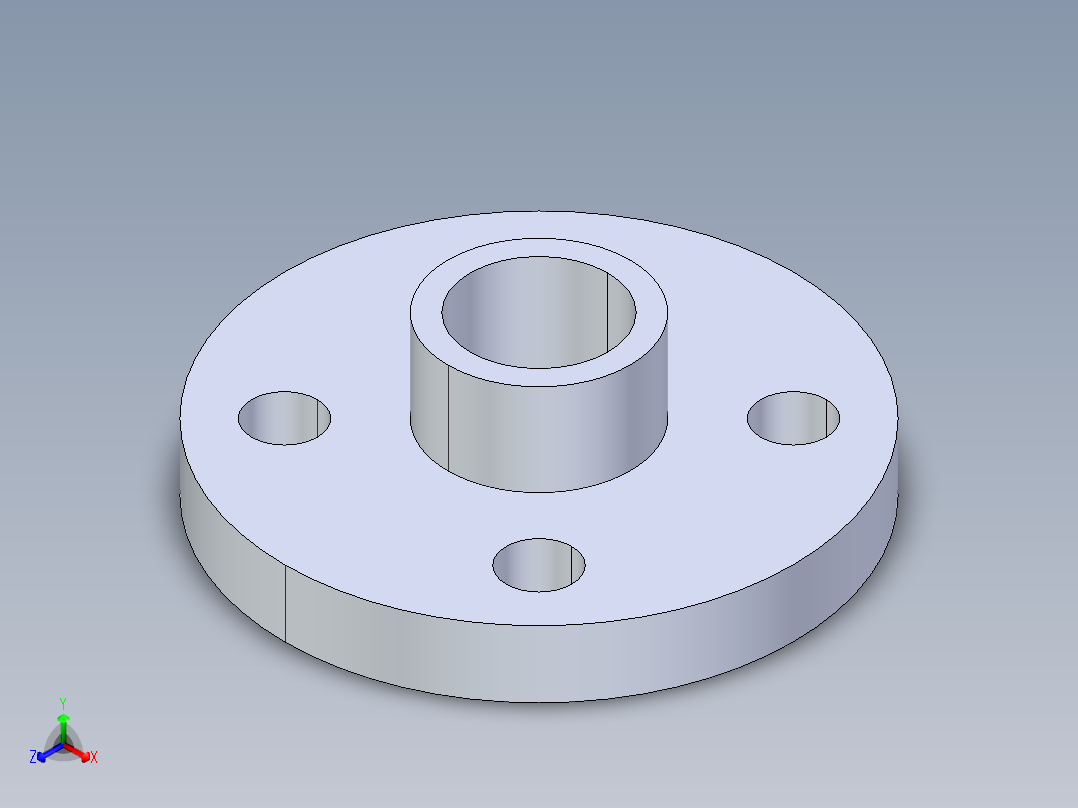 聚氯乙烯配件23-Sch80_Flange One-Piece_SOC_851-007_0.75in正等轴测图