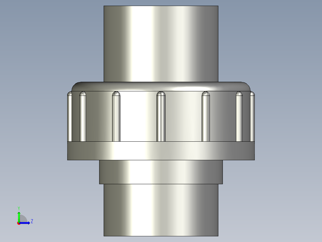 聚氯乙烯配件29-Sch80_Union T375_SxS_897-375-010_1in左视图