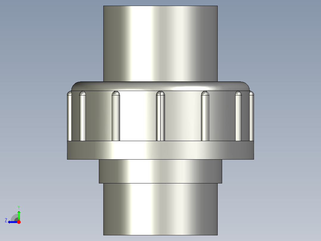聚氯乙烯配件29-Sch80_Union T375_SxS_897-375-010_1in右视图