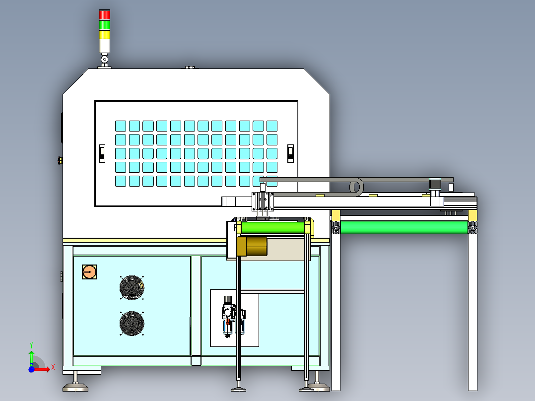 电池盖无尘布自动擦拭清洁设备前视图