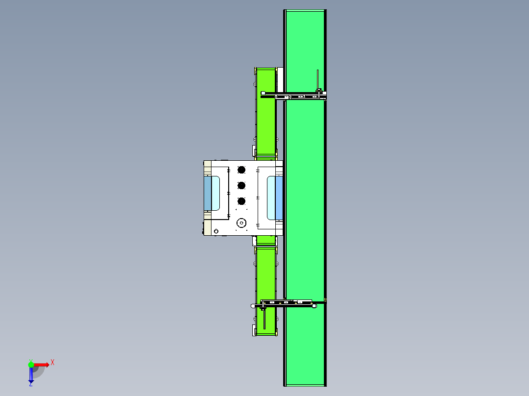 电池盖无尘布自动擦拭清洁设备俯视图
