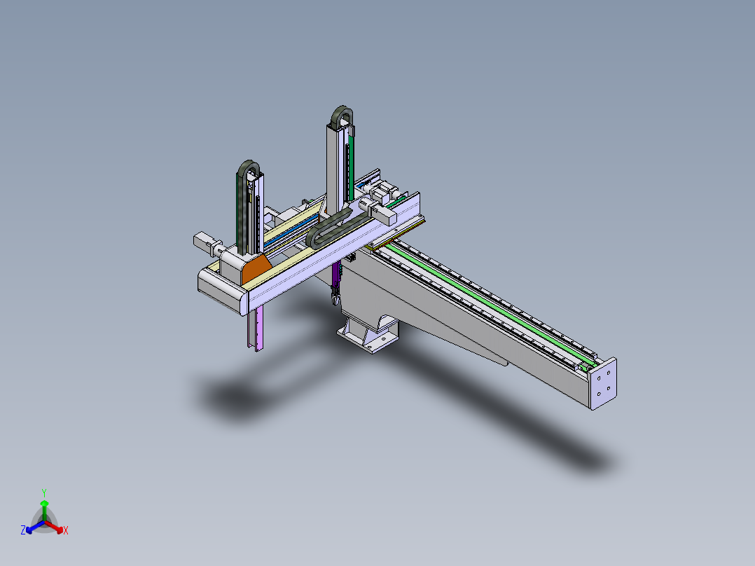 成型机械手、双截双梁置模机械手正等轴测图